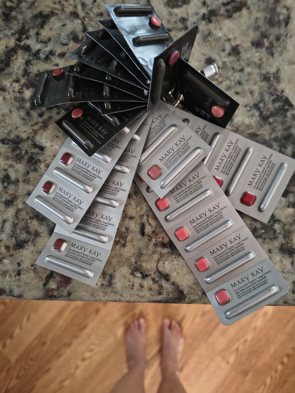 Mary Kay Sample Lipstick Swatches in Coral Pink